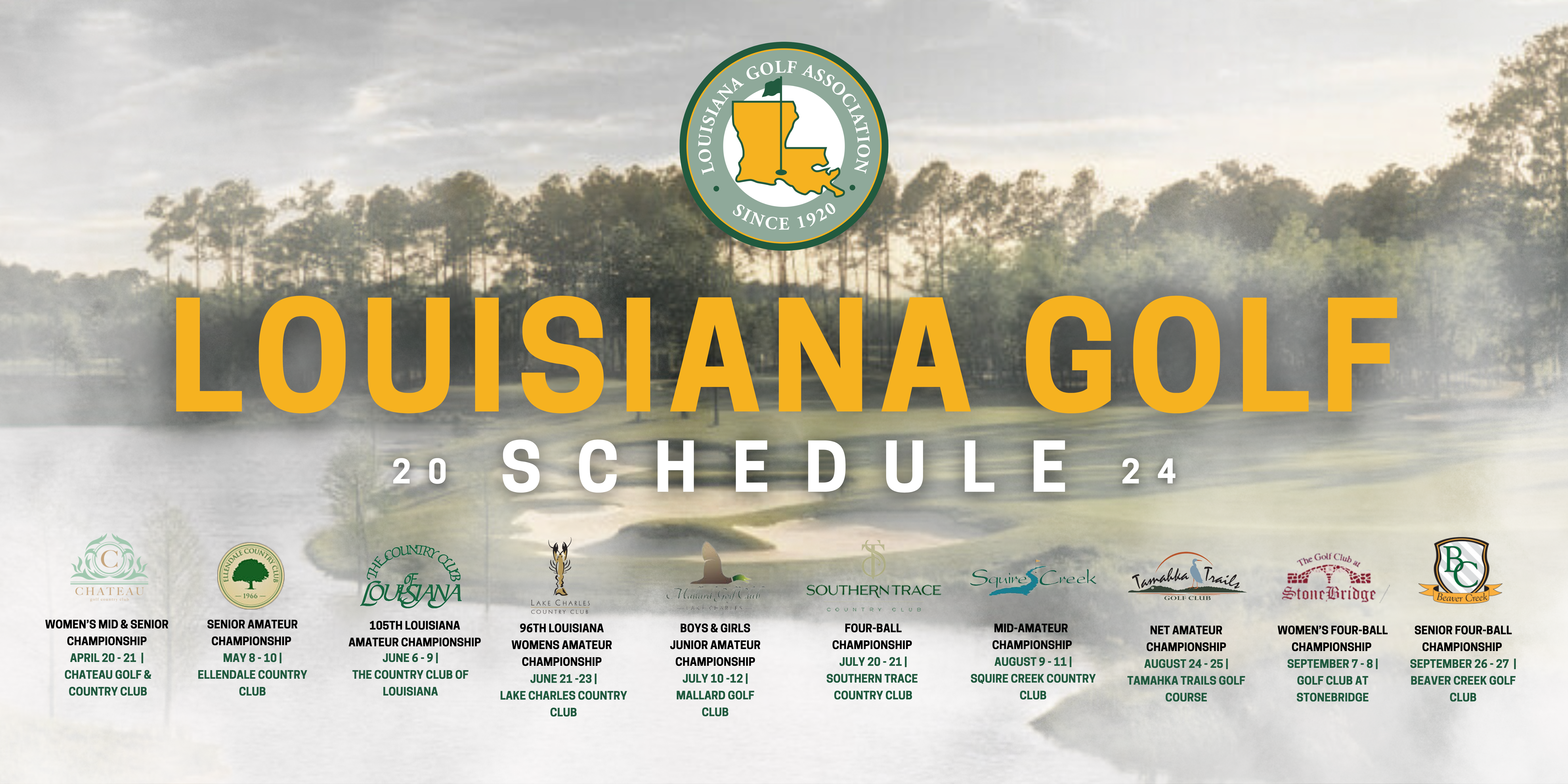 Louisiana Golf Association Releases 2024 Championship Schedule