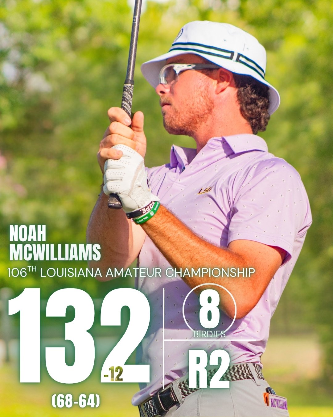 McWilliams Catches Fire with 64 to Lead Louisiana Amateur After Second Round